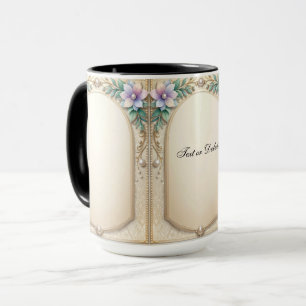 Dekorativ blommig ram-mugg mugg
