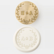 Dekorativ Blommigt Bröllop Monogram Vax säl Frimär