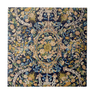 Dekorativ Blommigt Carpet Mönster Kakelplatta