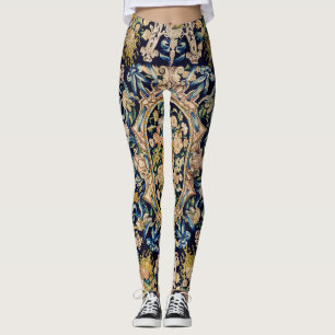 Dekorativ Blommigt Carpet Mönster Leggings