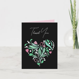 Dekorativ Blommigt Heart-Tack Kort