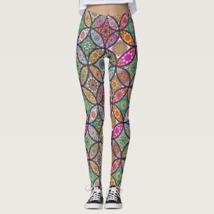 Dekorativ Blommigt/Mandala Leggings