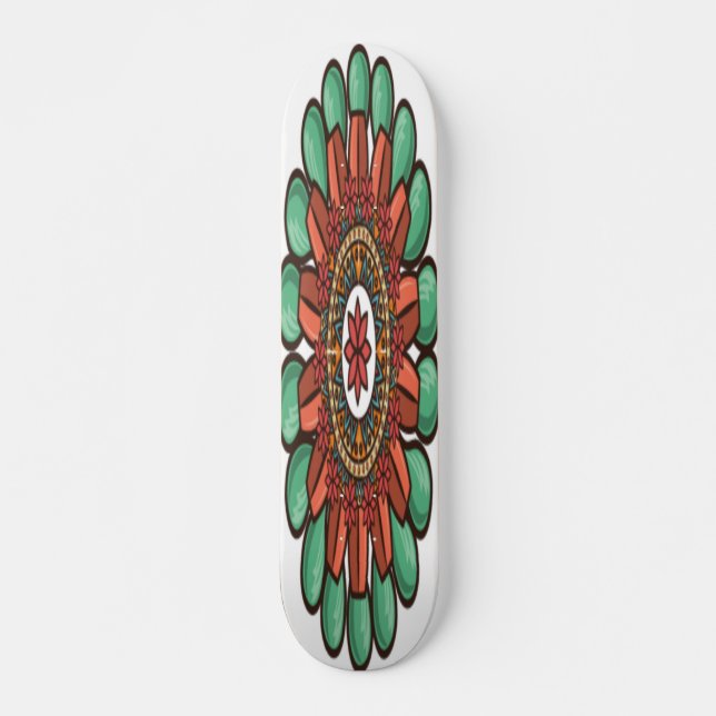 Dekorativ Blommigt Mini Skateboard Bräda 18,5 Cm (Framsida)
