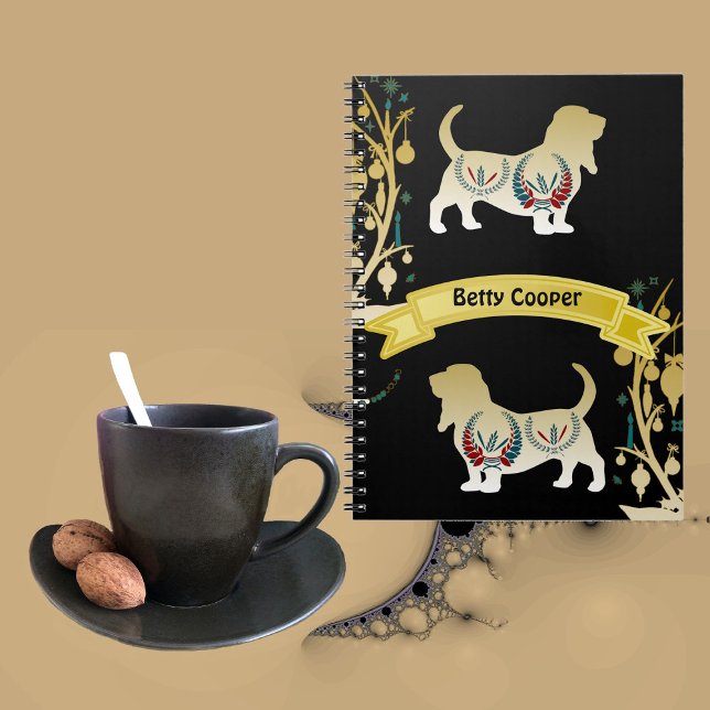 Dekorativ Blommigt Motif Pet Hund älskare Skaskola Anteckningsbok (Decorative Floral Motif Pet Dog Lover's School Fun Notebook)
