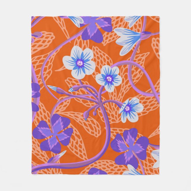 Dekorativ blomning av vilda blommor. Sommar blommi Fleecefilt (Framsidan)