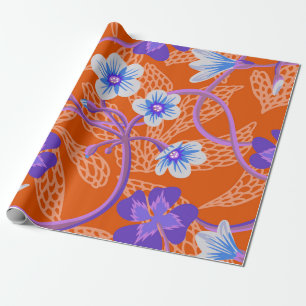 Dekorativ blomning av vilda blommor. Sommar blommi Presentpapper