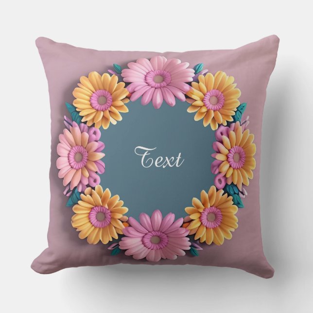 Dekorativ Blomster Ram Kudde (Framsida)