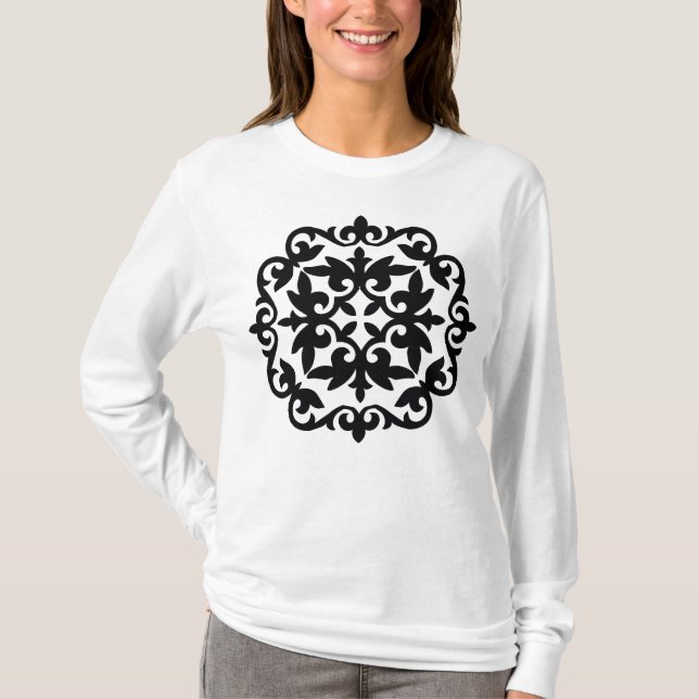 Dekorativ blomsterdesign t shirt (Framsida)