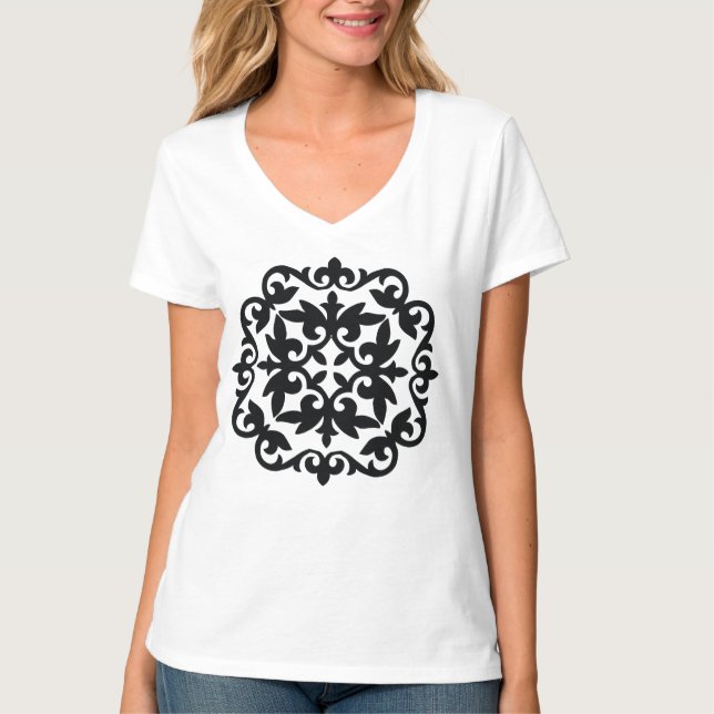 Dekorativ blomsterdesign t shirt (Framsida)