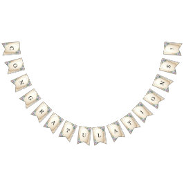 Dekorativ blomsterkant med pärlor vimplar flagga