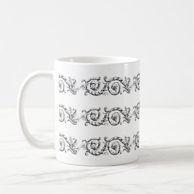 Dekorativ blomsterliknande avdelare kaffemugg (Vänster)