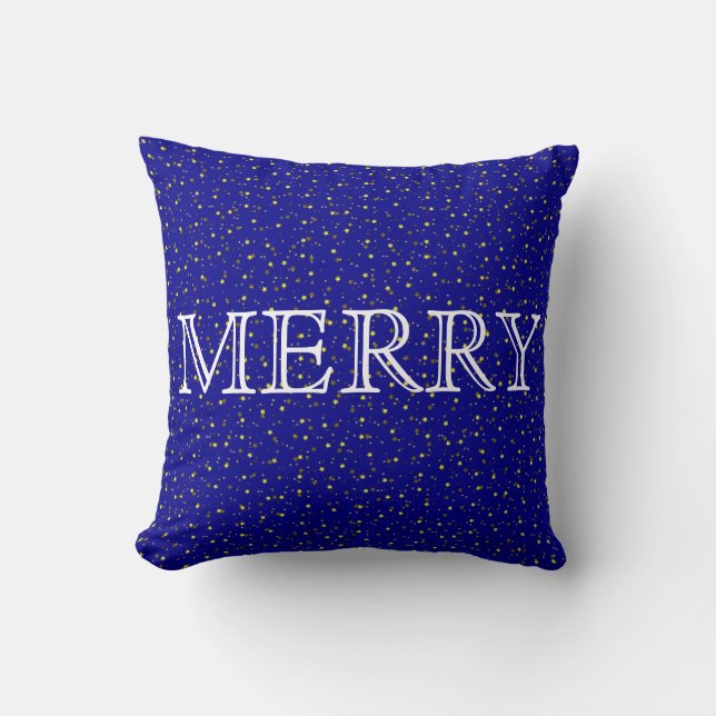 Dekorativ Blue Stars God jul Kudde (Framsida)