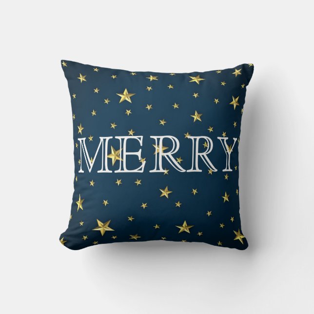 Dekorativ Blue Stars God jul Kudde (Framsida)