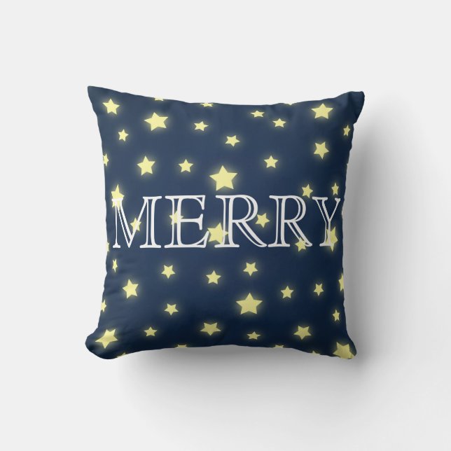 Dekorativ Blue Stars God jul Kudde (Framsida)