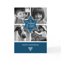 Dekorativ Blue Typography Star of David Hanukkah