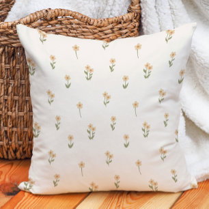 Dekorativ Boho Ditsy Blommig Cottagecore Beige Kudde