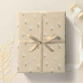 Dekorativ Boho Ditsy Blommig Cottagecore Neutral Presentpapper