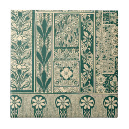 Dekorativ botanisk Art nouveau Mönster Kakelplatta