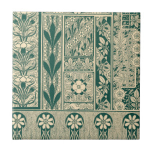 Dekorativ botanisk Art nouveau Mönster Kakelplatta