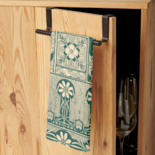 Dekorativ botanisk Art nouveau Mönster Kökshandduk