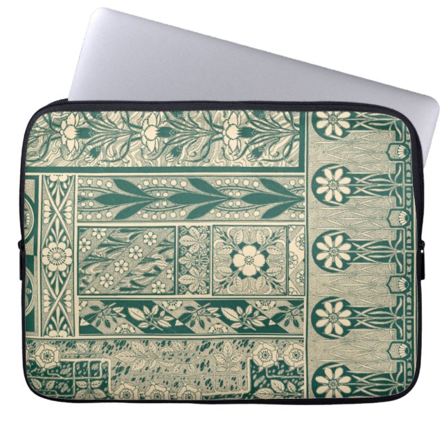 Dekorativ botanisk Art nouveau Mönster Laptop Fodral (Framsidan)