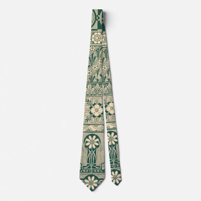 Dekorativ botanisk Art nouveau Mönster Slips (Framsida)