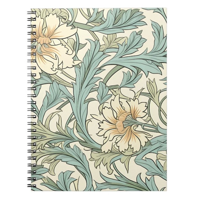 Dekorativ botanisk modern hand plockade anteckningsbok (Framsidan)