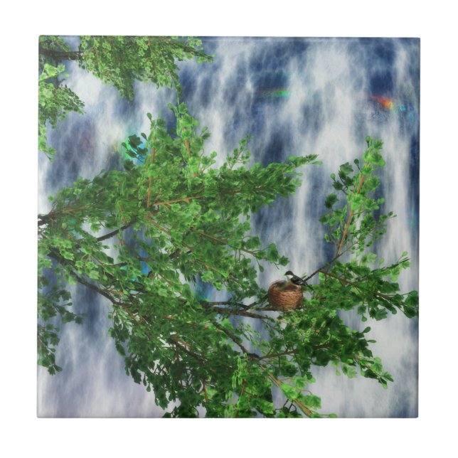 Dekorativ bricka/trivet kakelplatta (Framsidan)