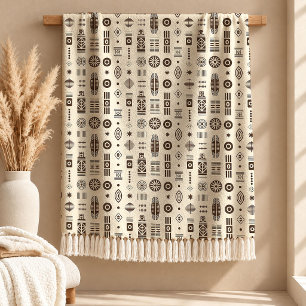 Dekorativ Brun Afrikansk Tribal Fil Home Dekor Fleecefilt