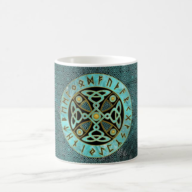 Dekorativ Celtickor - och runaalfabet Kaffemugg (Center)