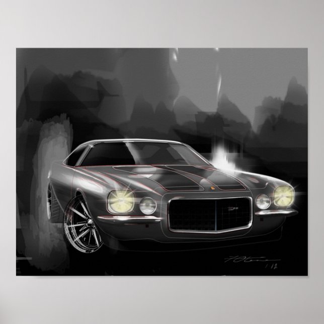 dekorativ Chevrolet Camaro Art Poster (Framsidan)