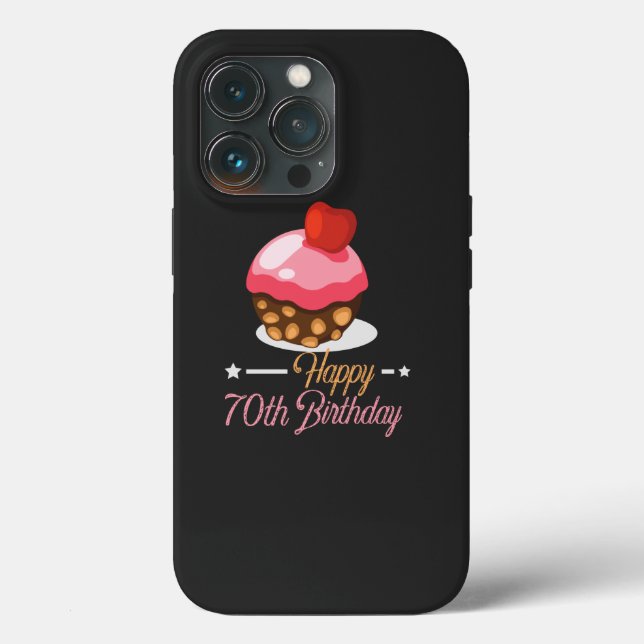 Dekorativ Cute 70-årsdag chokladkaka (Baksida )