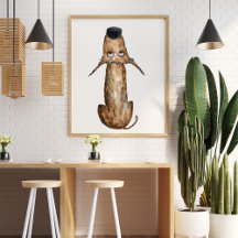 Dekorativ dekorativ hund med lustiga vattenfärger