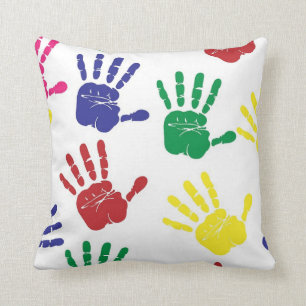 Dekorativ dekorativ kudde för ungeHandprint