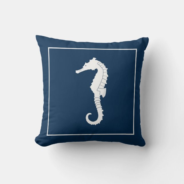 Dekorativ dekorativ kudde med seahorse.en (Framsida)