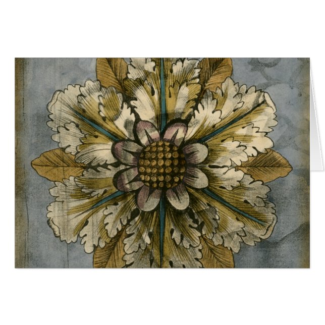 Dekorativ demask Rosette på Grått-bakgrunden Hälsningskort (Framsidan Horizontal)