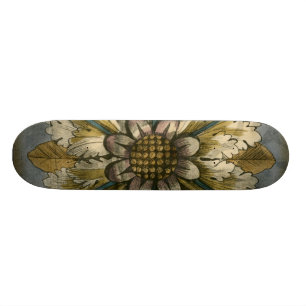 Dekorativ demask Rosette på Grått-bakgrunden Skateboard Bräda 19,5 Cm