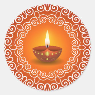 Dekorativ Diwali design Runt Klistermärke