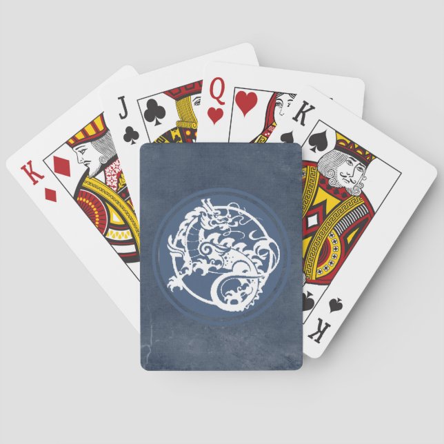 Dekorativ drake som leker kort casinokort (Baksidan)