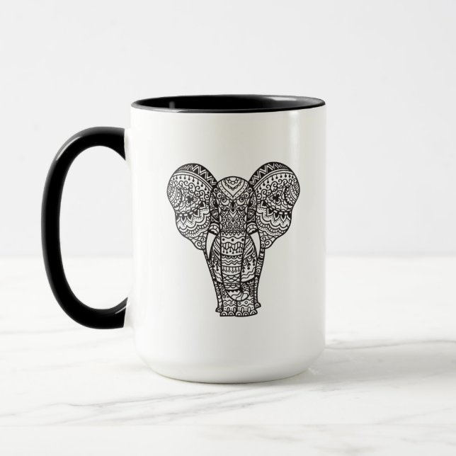 Dekorativ elefantstil mugg (Vänster)