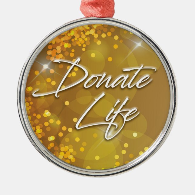 Dekorativ Elegant Guld jul Donate Life Julgransprydnad Metall (Framsidan)