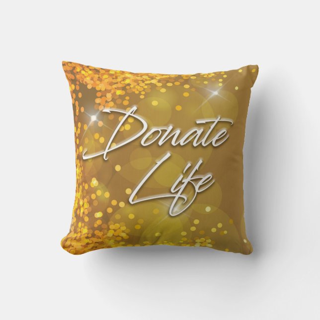 Dekorativ Elegant Guld jul Donate Life Kudde (Framsida)