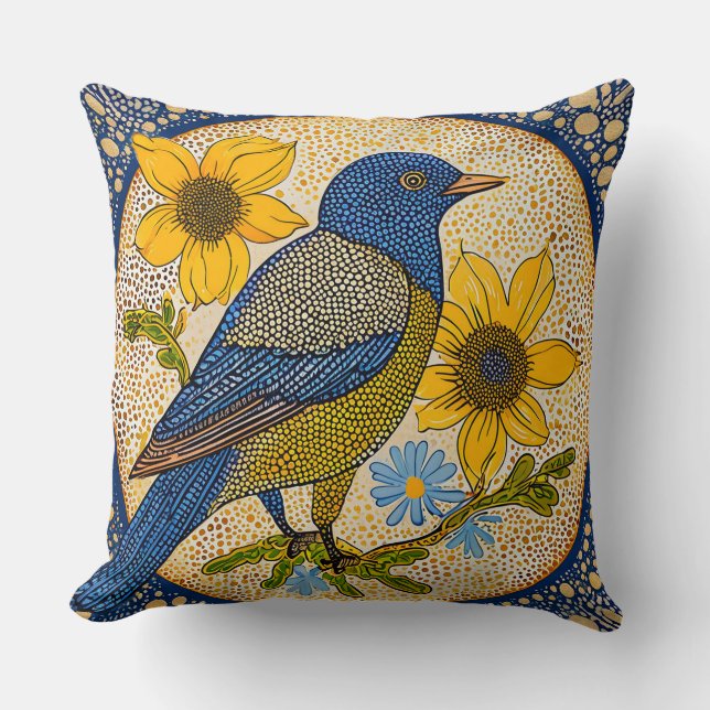 🌸 ✨ Dekorativ Fågel Hem Inredning Natur Dekor 🐦 Kudde (Framsida)
