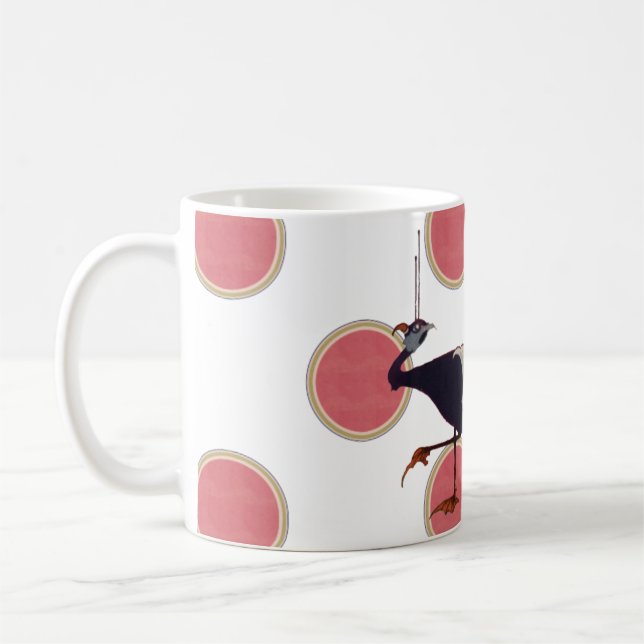 Dekorativ fågelmut för art nouveau 1910 kaffemugg (Vänster)