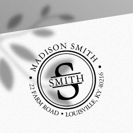 Dekorativ familj Namn Circle Monogram Adress Självfärgande Stämpel