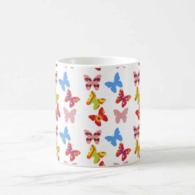 Dekorativ Färgad Butterflies Kaffemugg (Center)