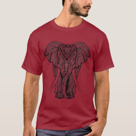 Dekorativ Färgad Indian Elephant T Shirt