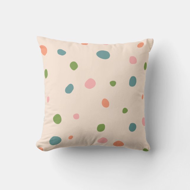 Dekorativ färglös rosa polka dots dotter söt kudde (Framsida)