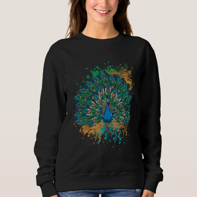 Dekorativ färglös Svan Peacock T Shirt (Framsida)