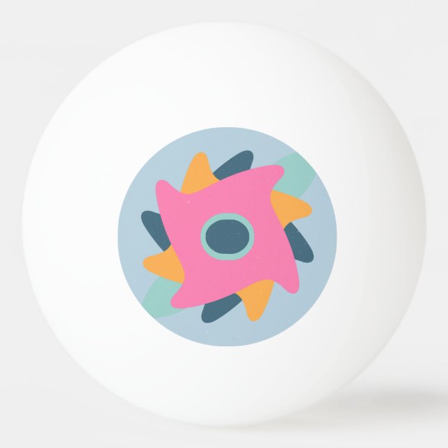 Dekorativ färgrik kakel pingisboll (Framsidan)